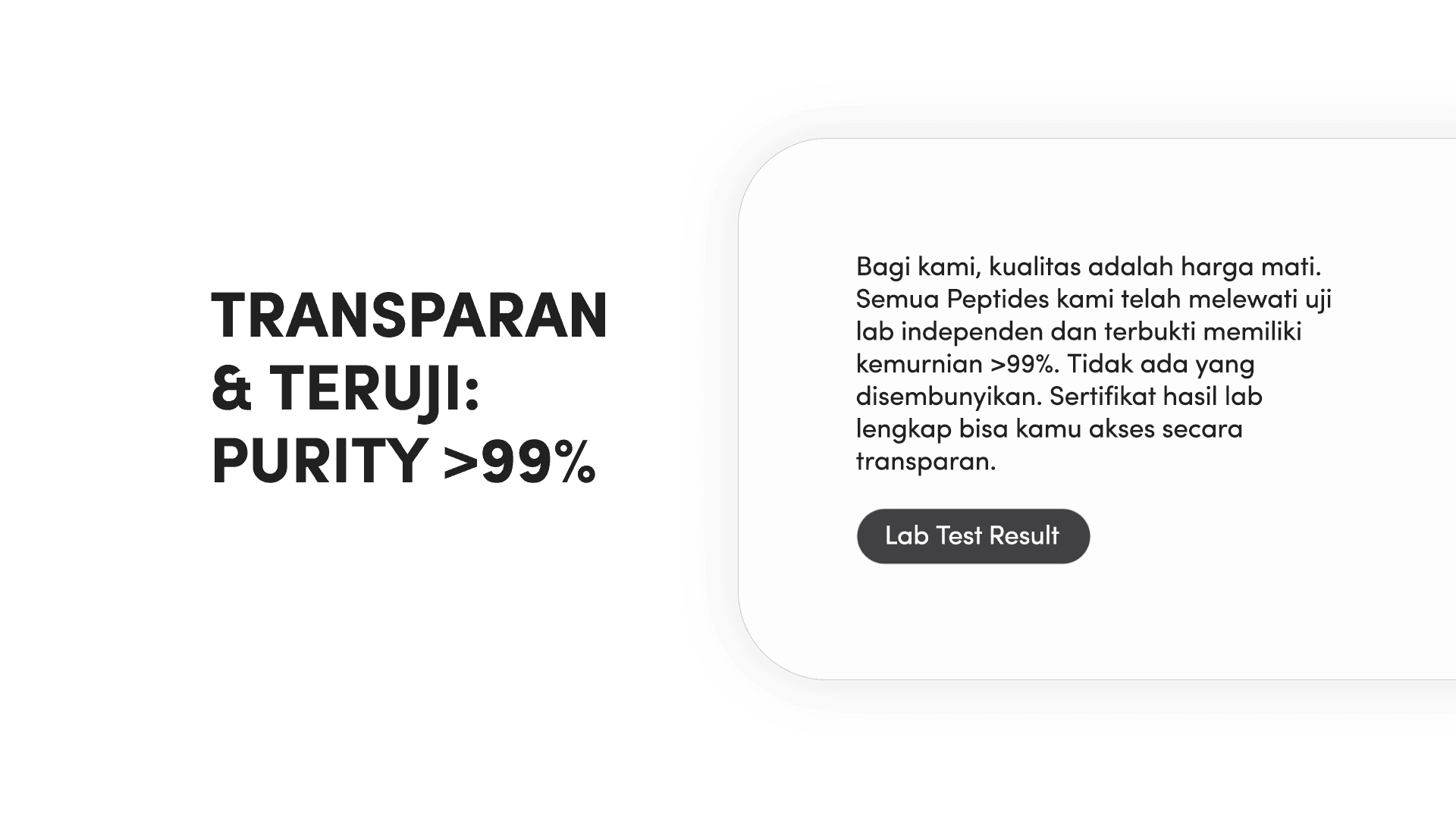 Purity and lab test section